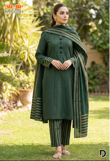 3pc Multani Susi Khaadi Green