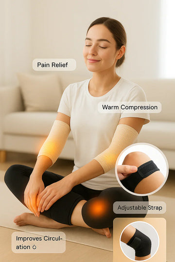 2 PCS Non-Slip Cashmere Wool Knee Pads Leg Warmer with Strap Adjustable for Men & Women