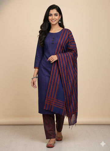 3pc Multani Susi Khaadi Blue